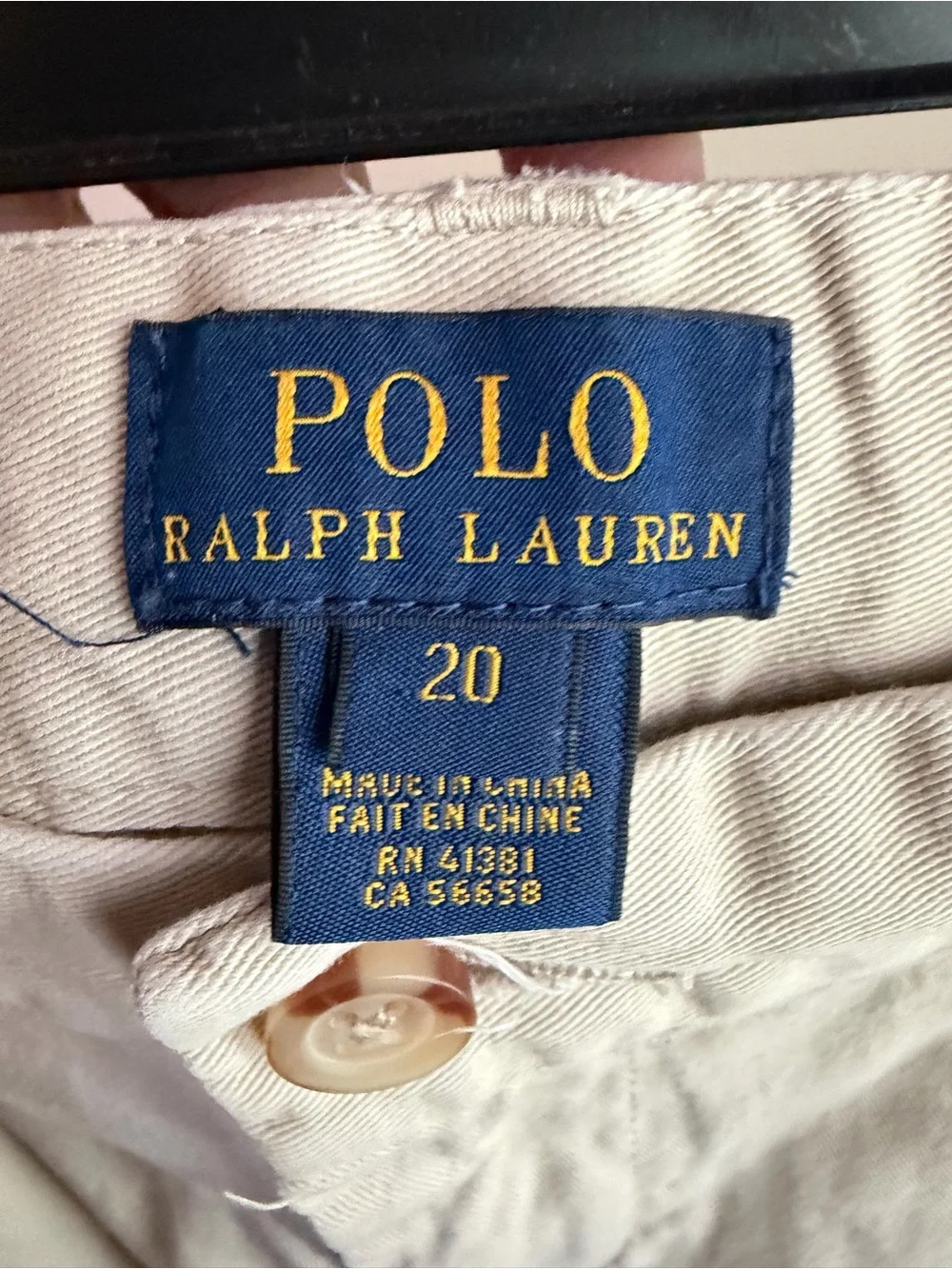 Polo Ralph Lauren Boys Khaki Chino Uniform Pants Size 20